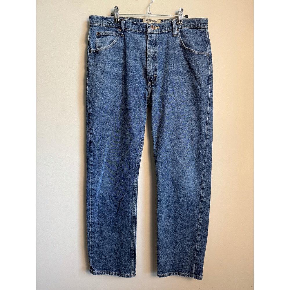 Wrangler Mens Blue Authentics Straight Leg Jeans (Check Fit) Denim Casual Rugged